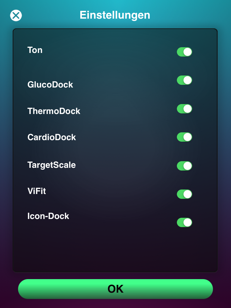 medisana_vitadock-app_einstellungen